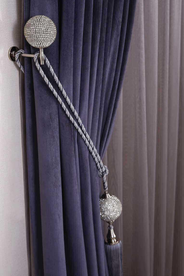 Perde kolbağı taşlı