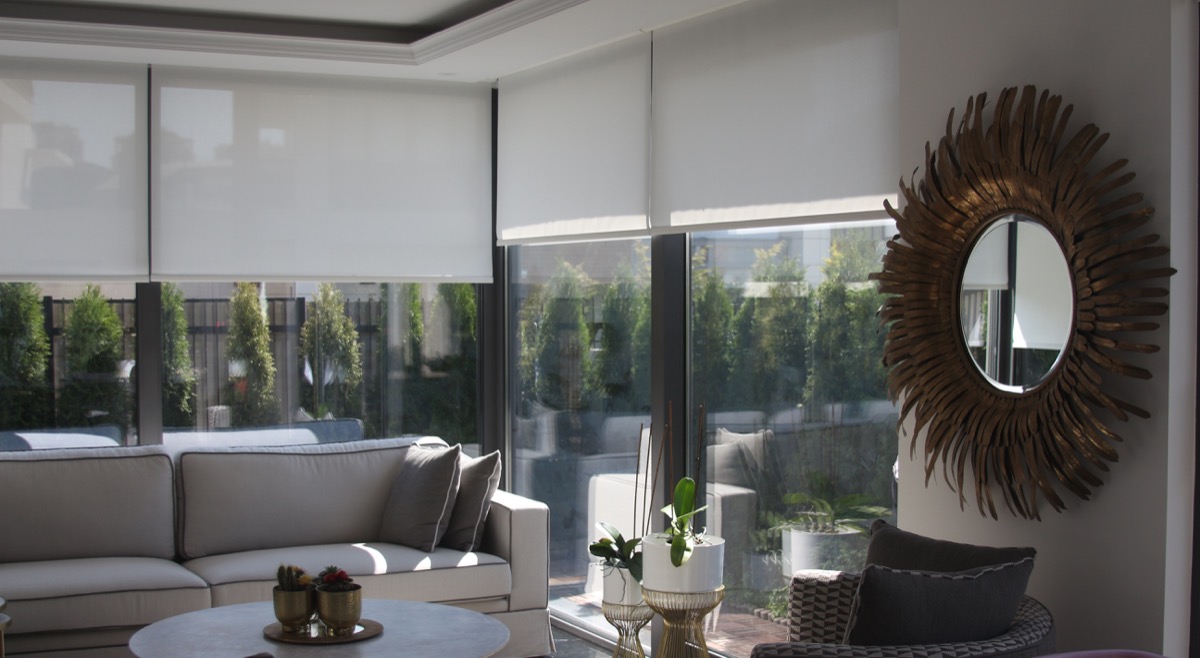 Beyaz sun screen perde model