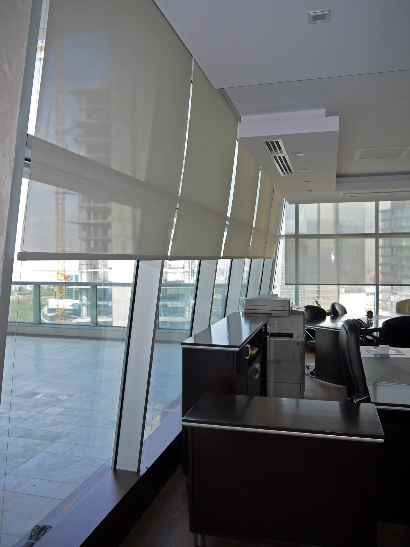 Ofis gri tül stor perde