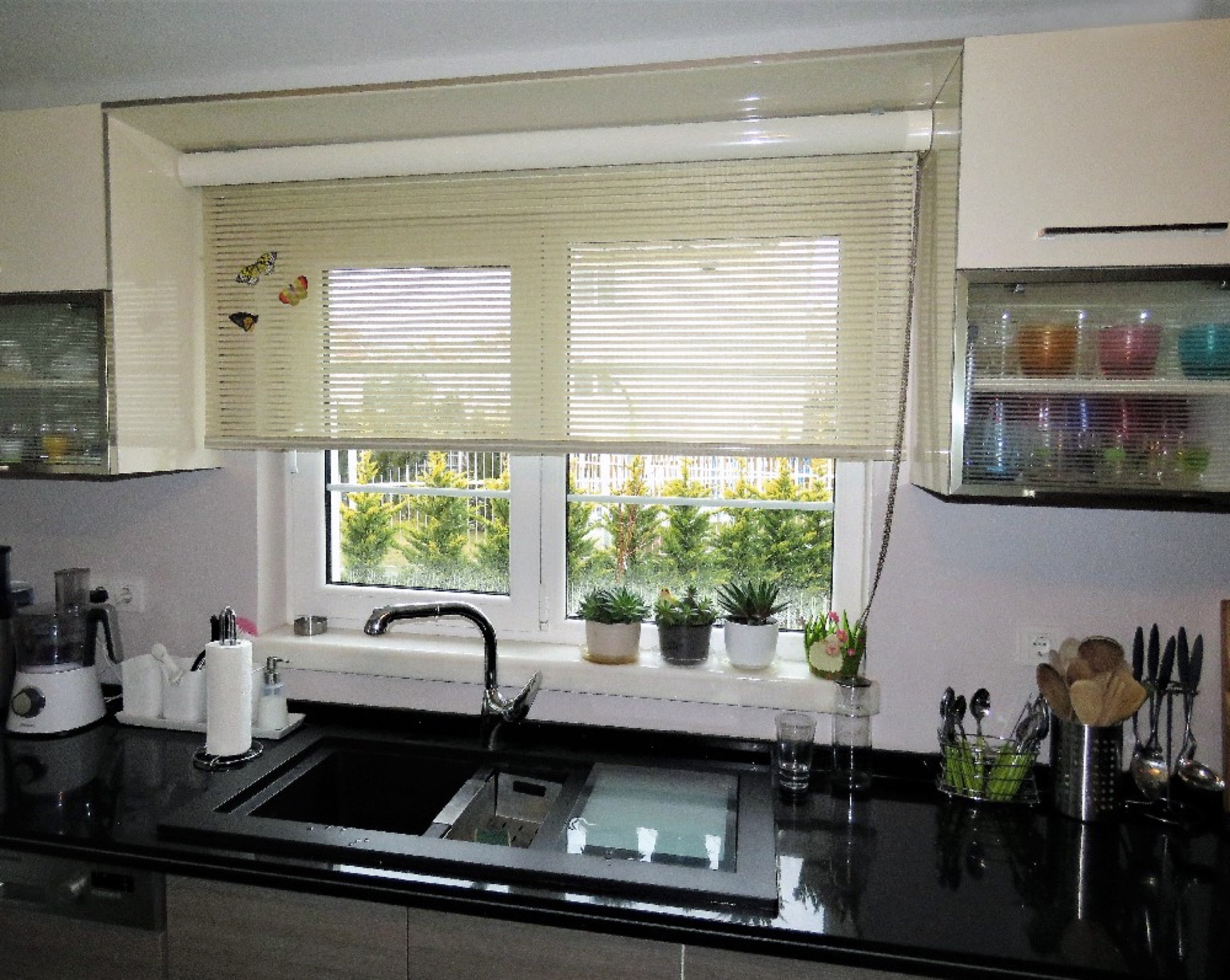 Krem tül stor perde