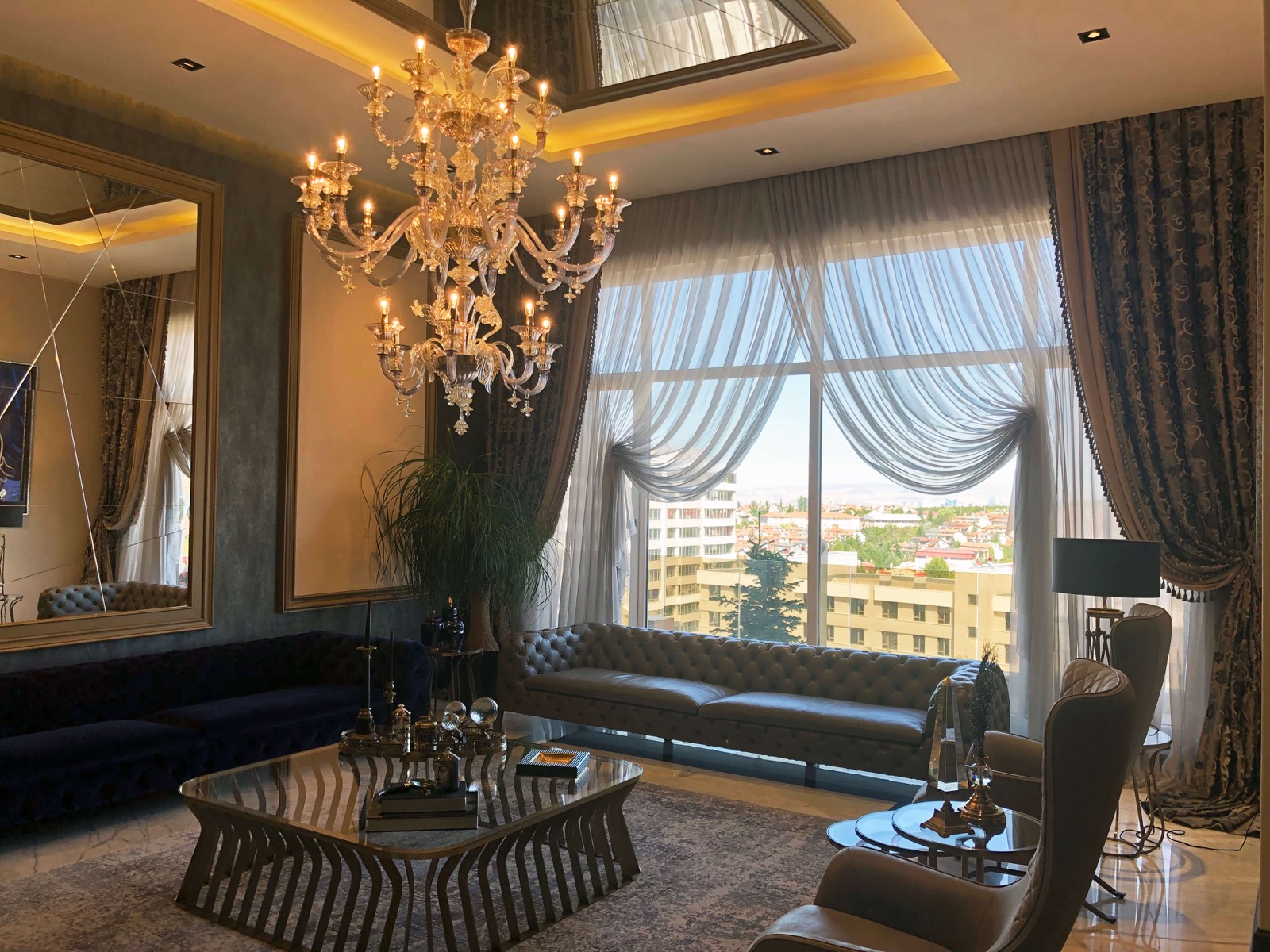 Yüksek tavanlı galeri perde modelleri Ankara