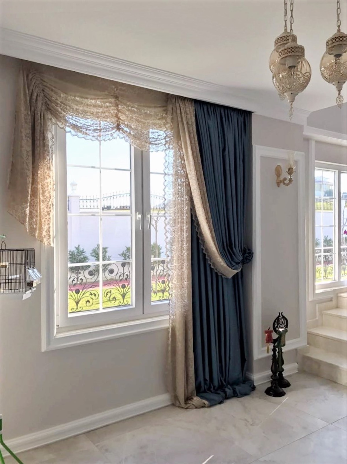 Yüksek tavanlı galeri perde modelleri Ankara