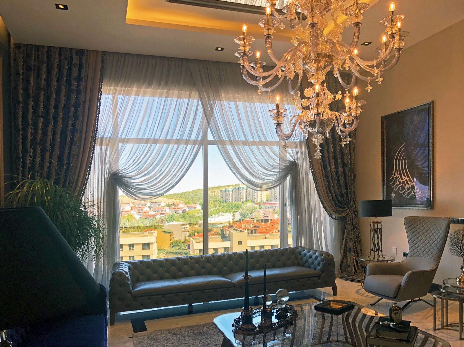 Yüksek tavanlı galeri perde modelleri Ankara