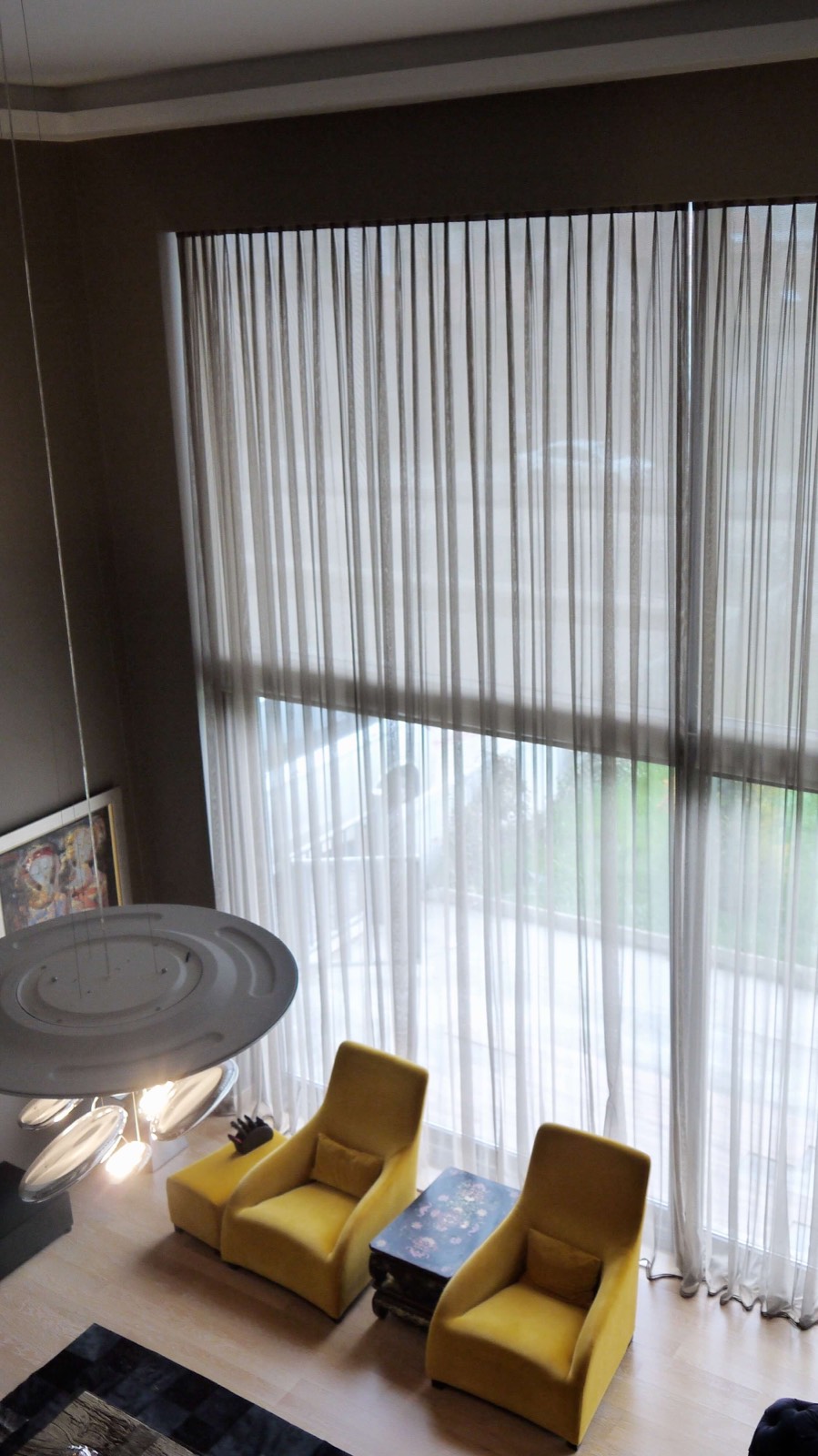 Yüksek tavanlı galeri perde modelleri Ankara