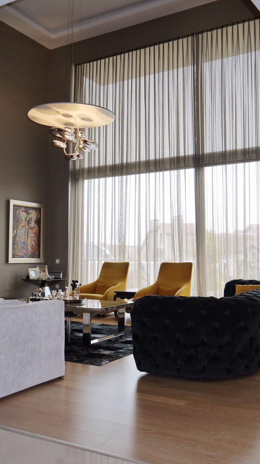 Yüksek tavanlı galeri perde modelleri Ankara