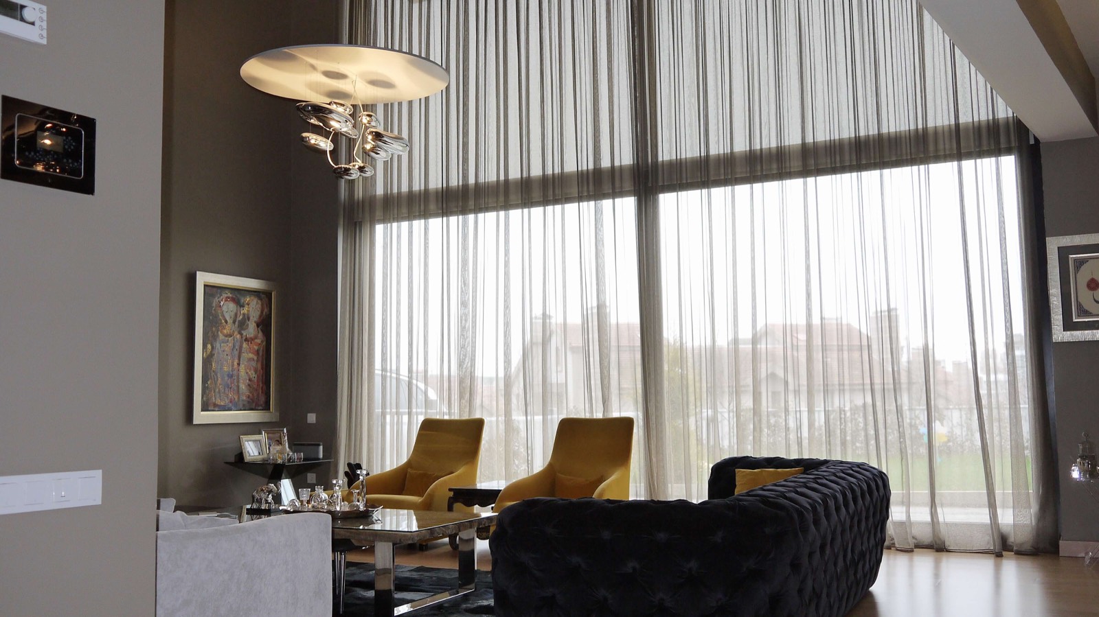 Yüksek tavanlı galeri perde modelleri Ankara