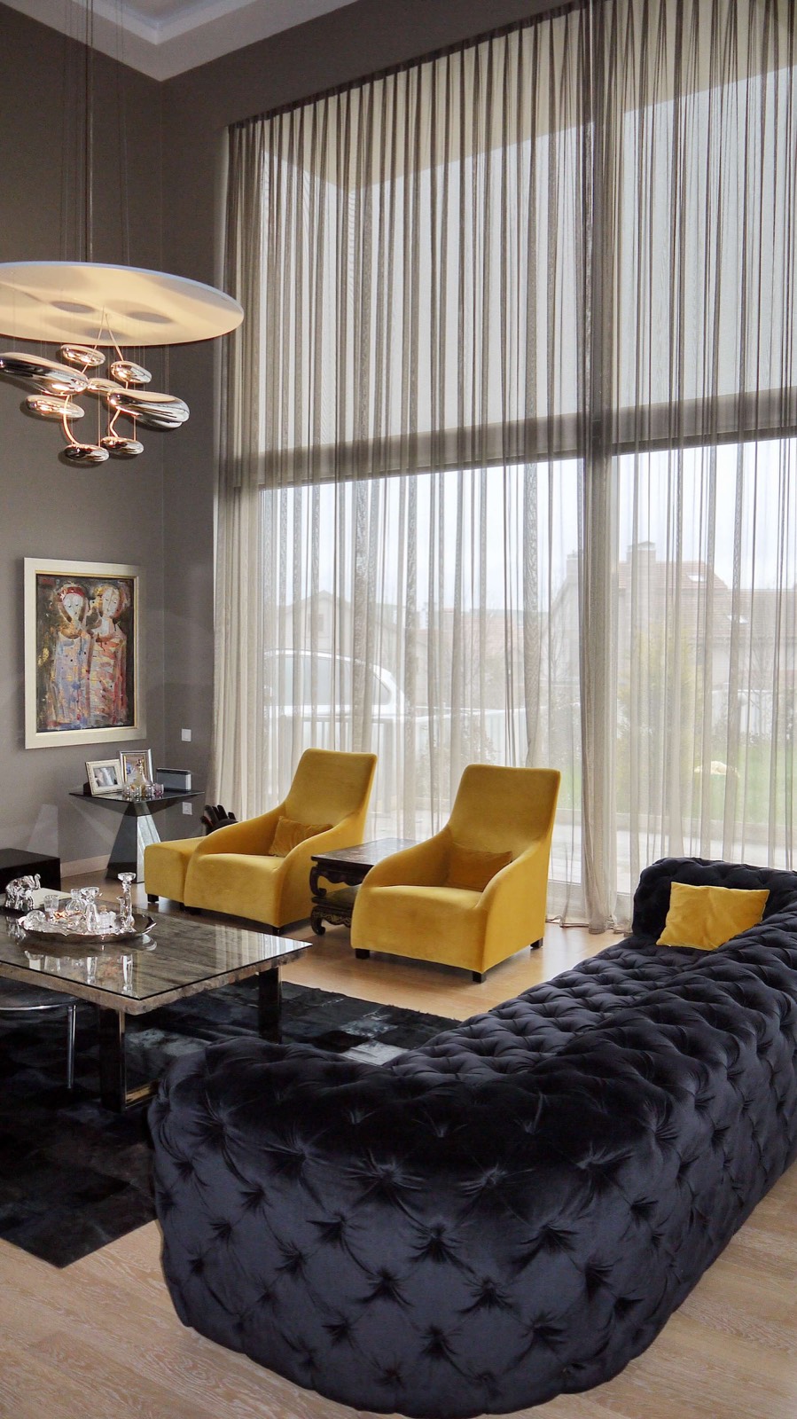 Yüksek tavanlı galeri perde modelleri Ankara